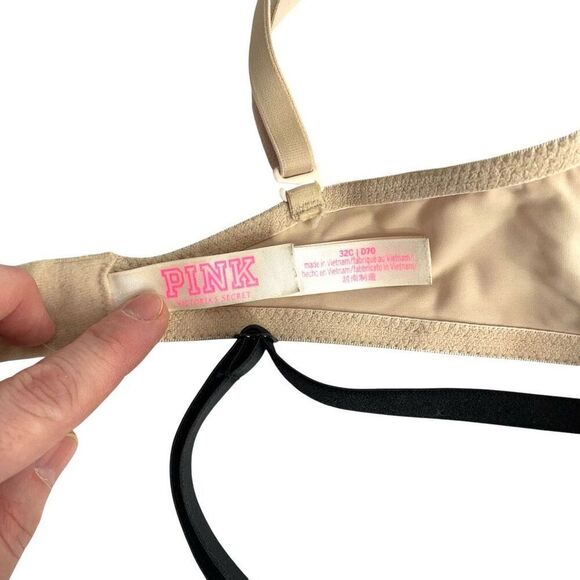 PINK Victoria Secret push up bras Set of 2 Size 32C‎ nude black - Picture 11 of 13